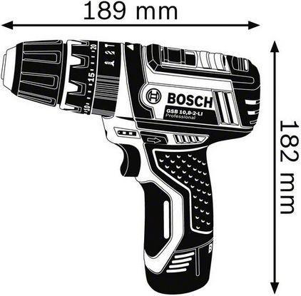 Produktbild Bosch Professional GSB 12-2-LI, 2 Akkus inkl. L-Boxx (Akkubetrieb)