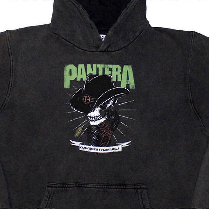 Actual product image Pantera Unisex Adult Skeleton Cowboy Pull Over Hoodie (XL)