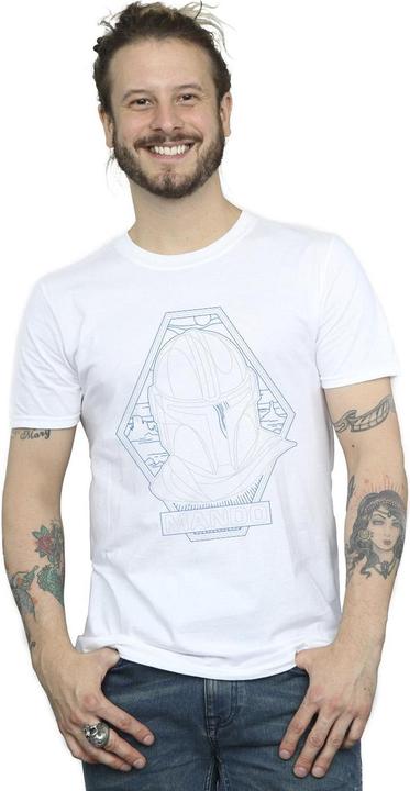Produktbild Star Wars The Mandalorian Outline Helm Diamond TShirt (S)