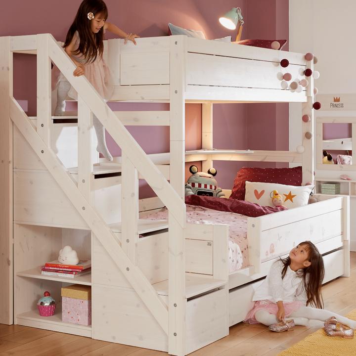 Immagine prodotto Lifetime Kidsrooms Letto a castello Familiy con scale e rete a doghe Deluxe (120 x 200 cm)