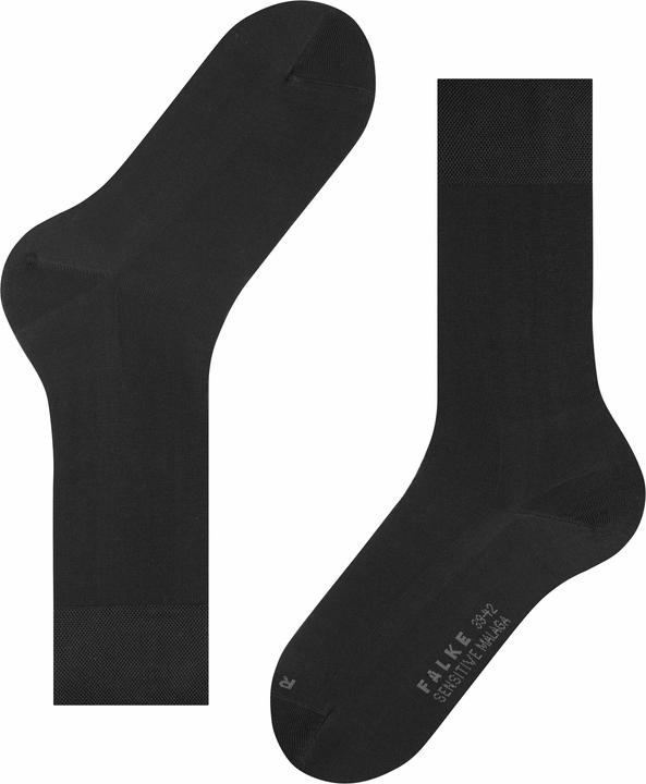 Image du produit Falke Malaga Sensitive (Lot de 3) Chaussettes hommes, couleur 3000 noir, taille 43-46 (Une unité par pack, 43 - 46)