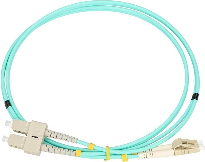 Image du produit Extralink LC/UPC-SC/UPC | Câble de raccordement | Wielomodowy, OM3, duplex, 3mm, 2m (U/UTP, CAT7, 2 m)