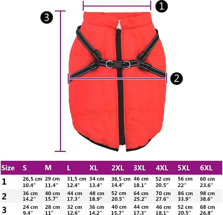 Image du produit VidaXL Manteau pour chien avec harnais Imperméable Réfléchissant (48, Manteau pour chien)