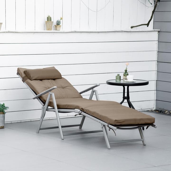 Image du produit Outsunny Bain de soleil avec coussin (180 cm)