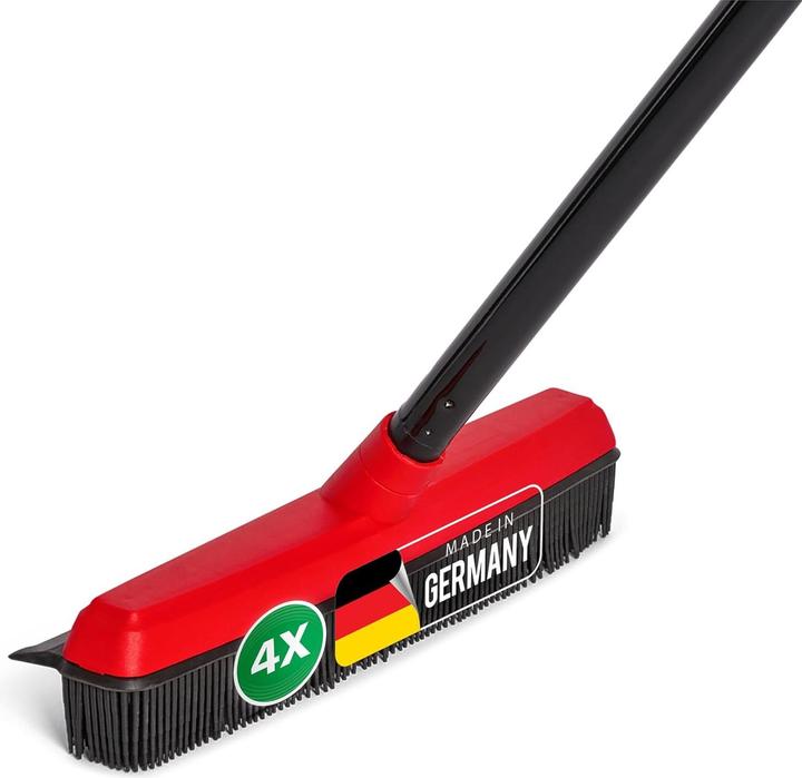 Produktbild Novaliv 4x Gummibesen mit Stiel zum Stecken Auto & Abzieher Friseurbesen Gummi Noppenbesen Hundehaar (1 Stk.)