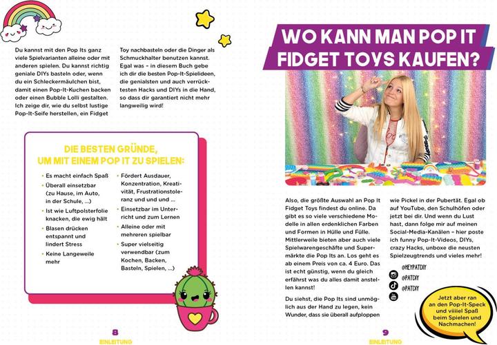 Produktbild Pop it Fidget Toys – Games, Hacks & more vom YouTube-Kanal Hey PatDIY (Deutsch, Patti Lee, 2021)