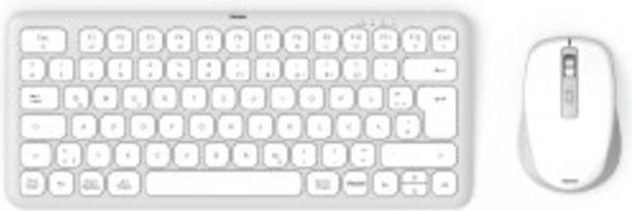 Productafbeelding Hama Multi-apparaat toetsenbord en muis set WKM-500 draadloos klein wit QWERTZ (NL, Draadloze)