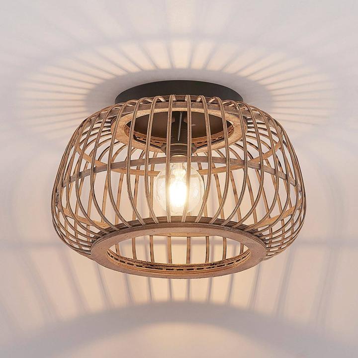 Image du produit Lindby Bominio plafonnier en rotin, 40 cm (E27)