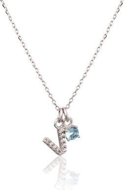 Immagine prodotto JVD Dainty Silver V Necklace With Blue Zircon