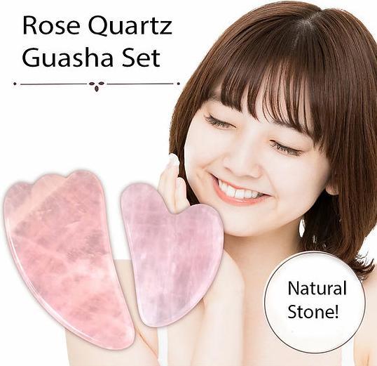 Actual product image Guasha Rose Quartz Set