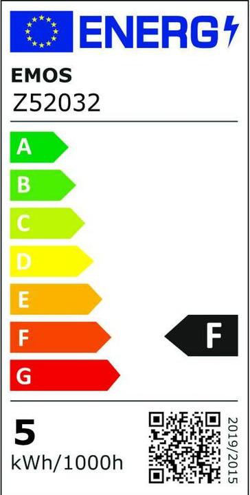 Etichetta energetica Emos Lampada LED vintage G95 / E27 / 4,5 W (40 W) / 420 lm / Bianco caldo (E27, 4.50 W, 420 lm, 1 x, F)