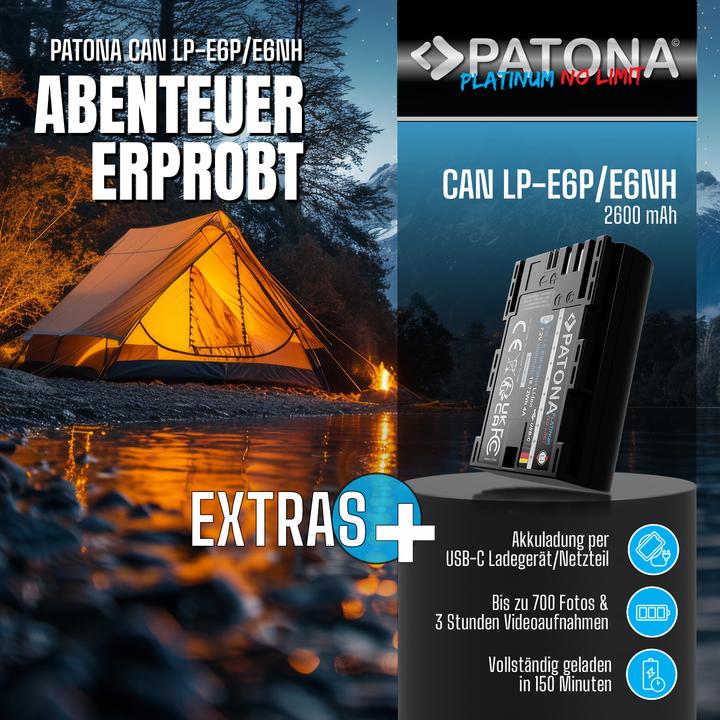 Actual product image Patona Platinum Canon LP-E6P USB-C (Rechargeable battery)