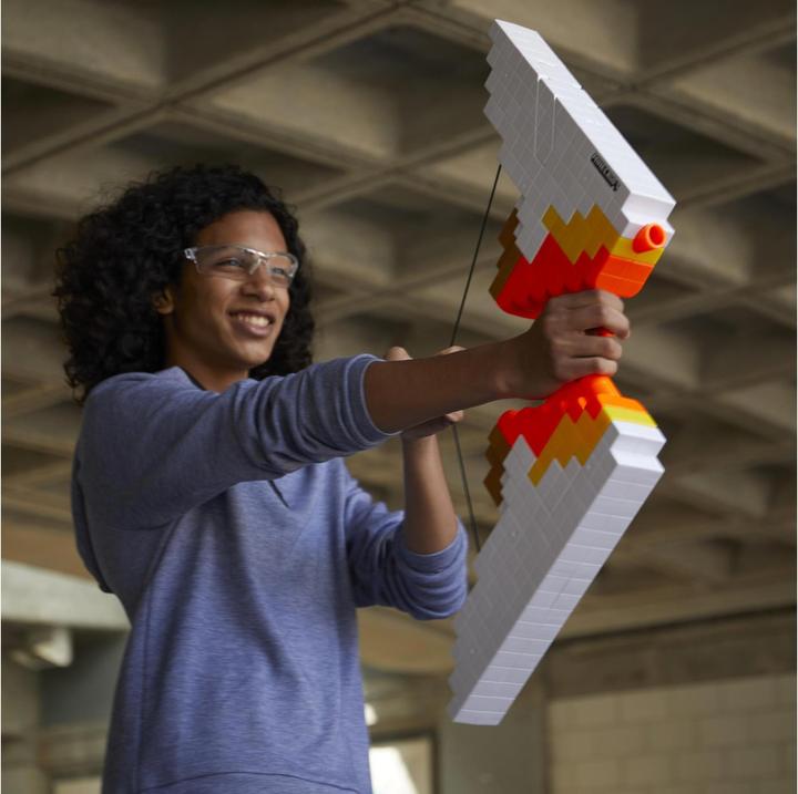 Actual product image Nerf Minecraft motorised sabrewing bow fires darts