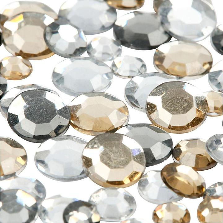 Actual product image Creativ Company Rhinestones gold white in different sizes