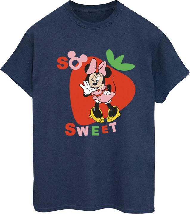 Actual product image Disney Womens/Ladies Minnie Mouse So Sweet Strawberry Cotton Boyfriend T-Shirt (3XL)