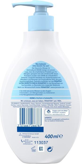 Produktbild Penaten Ultra Sensitiv, empfindliches Waschgel, 400 ml