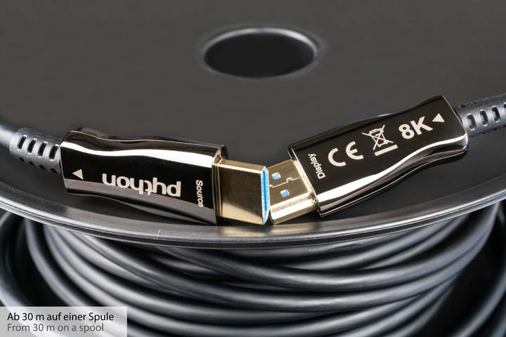 Produktbild Python AOC Hybrid Ultra-High-Speed HDMI 2.1 Kabel, 8K @60Hz / 4K @120Hz, 48 GBit/s, schwarz, 20m (20 m, HDMI)