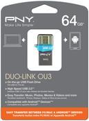 Productafbeelding PNY DUO-LINK OTG OU3 64GB USB3.0 (64 GB, Micro USB-B, USB-A)