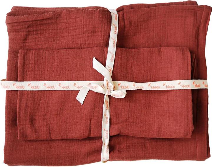 Actual product image Kikadu Bed linen muslin rust