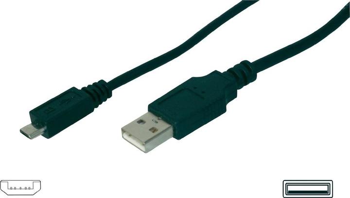 Image du produit Digitus Du type A au micro type B (1.80 m, USB 2.0, 2.50 W)