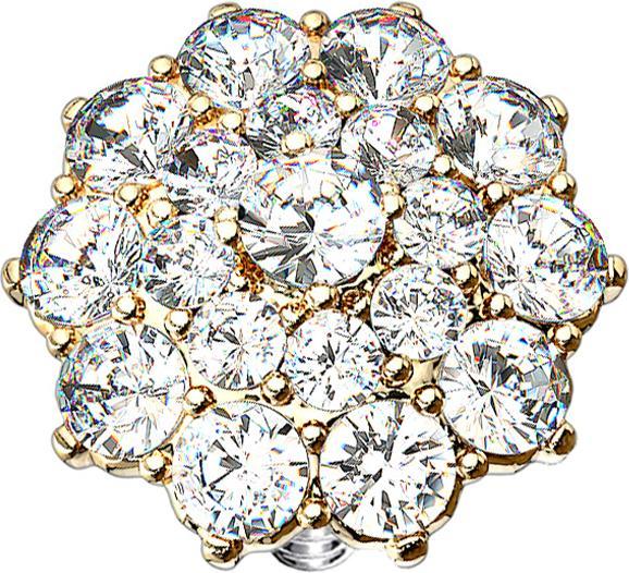 Immagine prodotto Star Piercing Dermal Anchor fiore di cristallo placcato oro (Acciaio chirurgico 316L, Ottone)