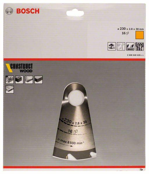 Immagine prodotto Bosch Professional Zubehör Lama per sega circolare per legno PRO Construct, 230 x 2,8 x 30 mm