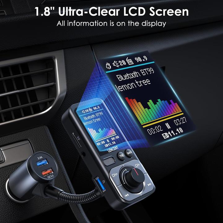 Actual product image Lencent FM-Transmitter mit Bluetooth