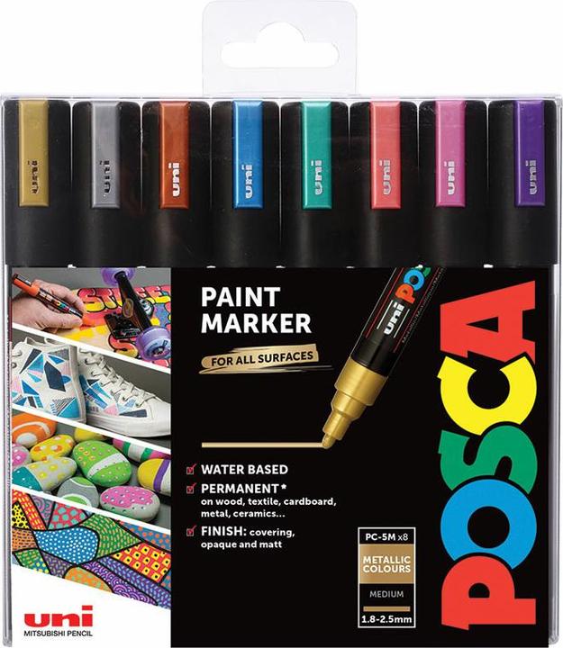 Immagine prodotto Posca Marchio PC-5M a punta tonda (Multicolore, 2.50 mm, 8 x)