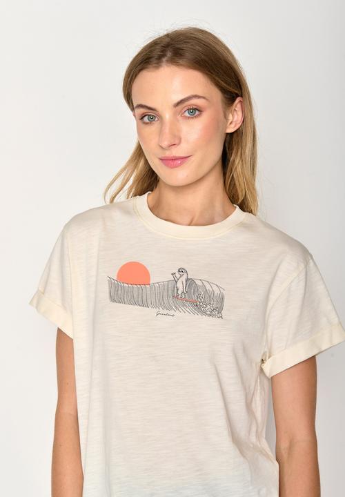 Actual product image Greenbomb Women's Animal Sloth Waves Stop T-Shirt (L)