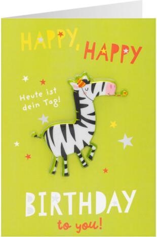 Produktbild Penta Geburtstagskarte Happy Birthday Zebra: Heute ist dein Tag (1 Stk.)