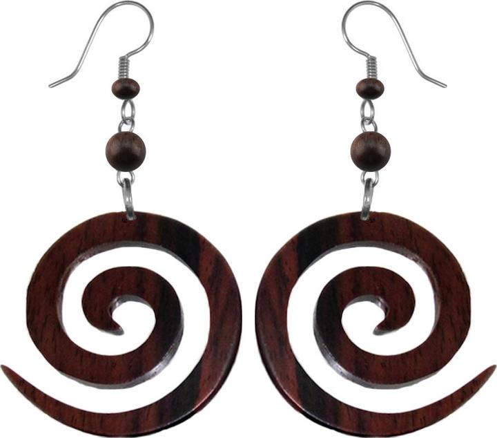 Actual product image Star Piercing Sono wood spiral earring