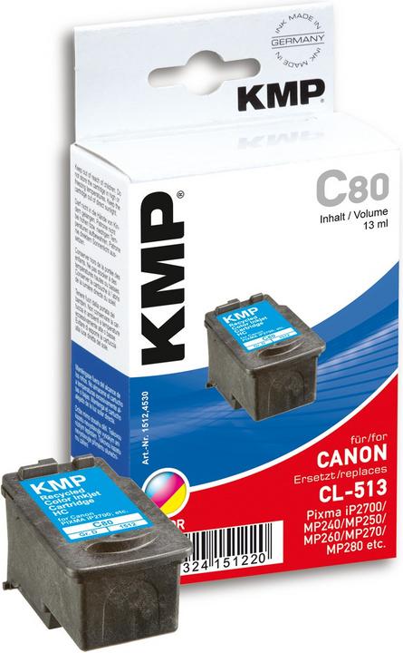 Actual product image KMP C80 Ink Cartridge color compatible with Canon CL-513 (C)