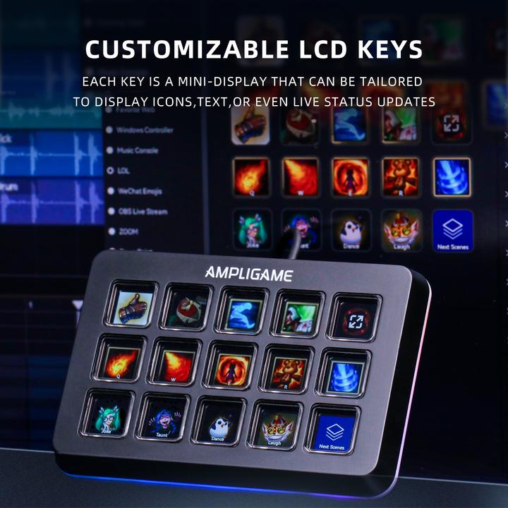 Produktbild Fifine D6 LCD keyboard Programmable Desktop Controller with LCD Display Keys