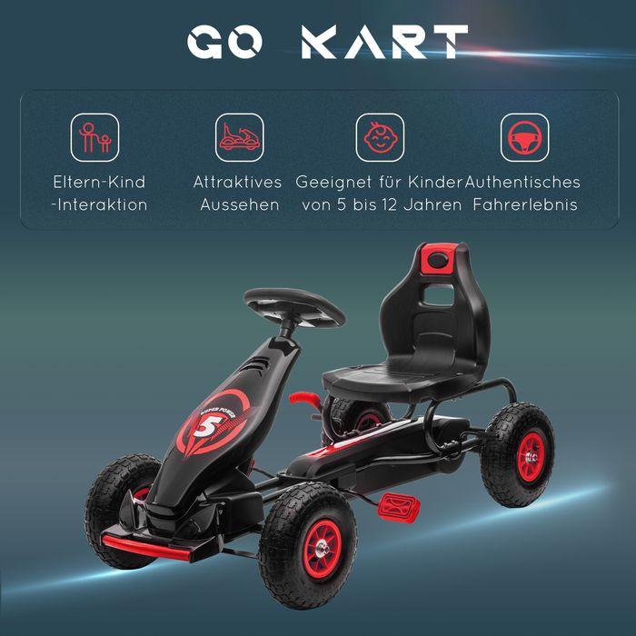 Image du produit Swisshandel24 Gokart, véhicule pour enfants avec siège réglable, véhicule à pédales avec pneus en caoutchouc