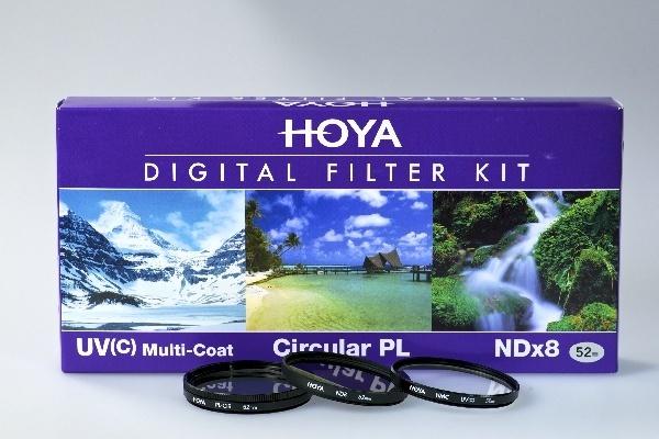 Actual product image Hoya Digital Filter Kit II (UV, CIR-PL & ND8) Filterset (52 mm, Neutral density filter, Polarizing filter, UV filter, 52 mm)