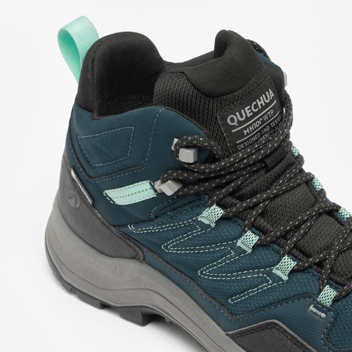 Actual product image Quechua Women’s Waterproof Mountain Hiking Boots - MH100 Mid - Green (38)