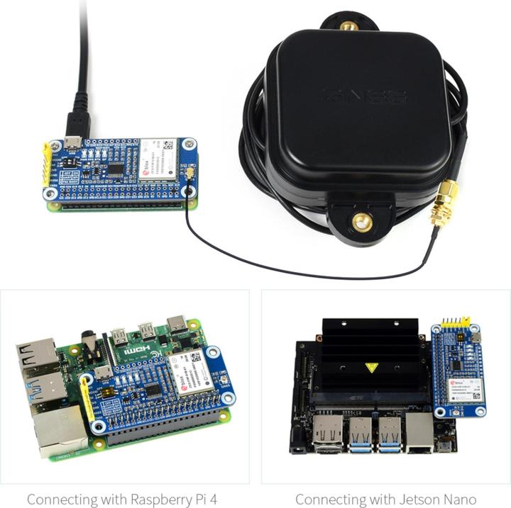 Produktbild WaveShare GPS-RTK uBlox ZED-F9P HAT für Raspberry Pi