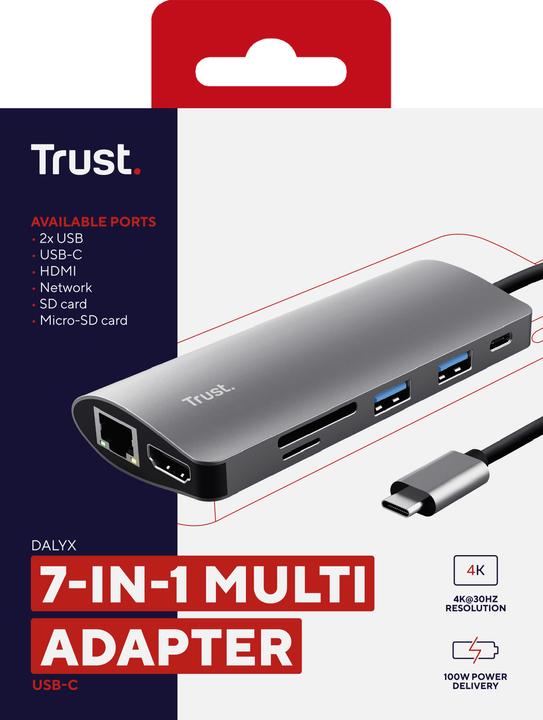 Image du produit Trust Station d'accueil Dalyx 7-en-1 USB-C (USB-C, 1 Ports)