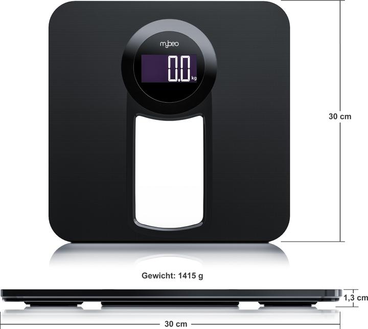 Immagine prodotto Mybeo Bilancia pesapersone digitale, bilancia da bagno con vetro di sicurezza da 6 mm, bilancia personale (150 kg)
