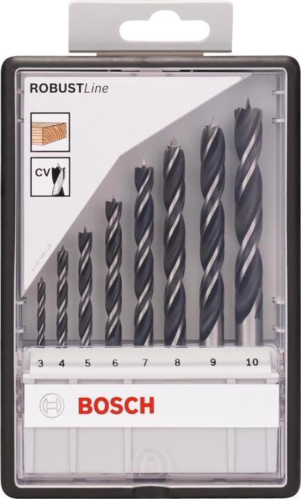 Produktbild Bosch Professional Zubehör PRO Wood Holzspiralbohrer-Set. 8-tlg. (5 mm, 6 mm, 7 mm, 8 mm, 9 mm, 10 mm, 3 mm, 4 mm)