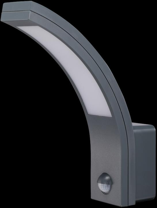 Produktbild Tracon Wandleuchte mit Bewegungsmelder, gebogene Form, anthrazit (1100 lm, IP54)