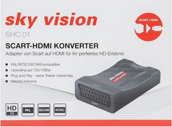 Actual product image Sky Vision SCART to HDMI Converter, PAL, NTSC, 1080P, VHS, Xbox, PS3