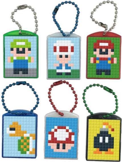 pixeln.ch Schlüsselanhänger 6er Geschenk Set - Super Mario