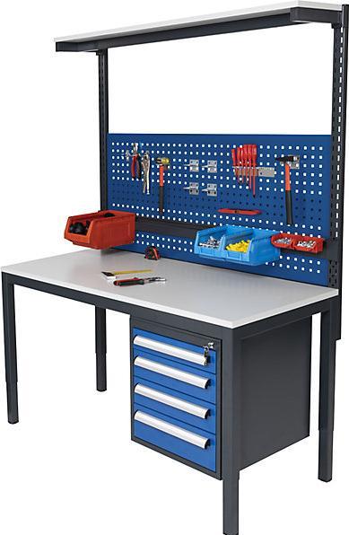 Produktbild kaiserkraft Höhenverstellbarer Werkstatt-Komplettarbeitsplatz (150 cm, 70 cm)