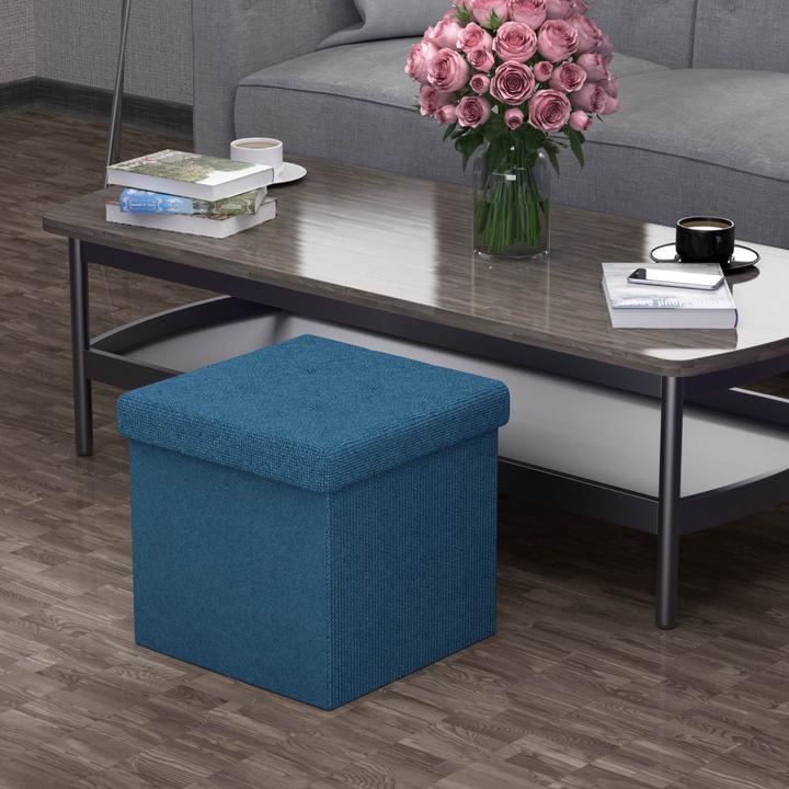 Produktbild Intirilife Sitzhocker 30x30x30 cm in OZEAN BLAU