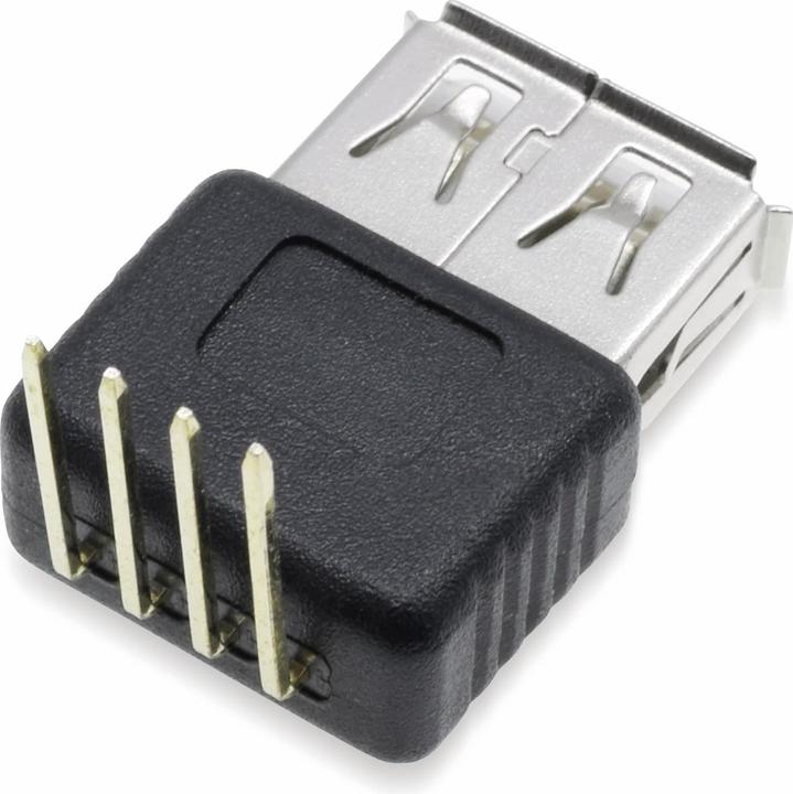 Actual product image Pollini Connector, USB A, print mounting 90°, socket
