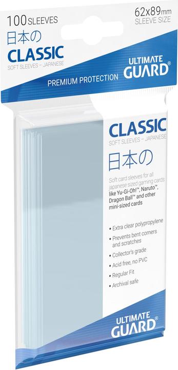 Image du produit Ultimate Guard UGD010069 - Classic - 100x Soft-Kartenhüllen, Japanische Grösse, Transparent