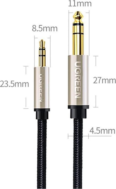 Produktbild Ugreen 6.3 mm Klinke – 3.5 mm Klinke (2 m, 6.3mm Klinke (Jack), 3.5mm Klinke (AUX))