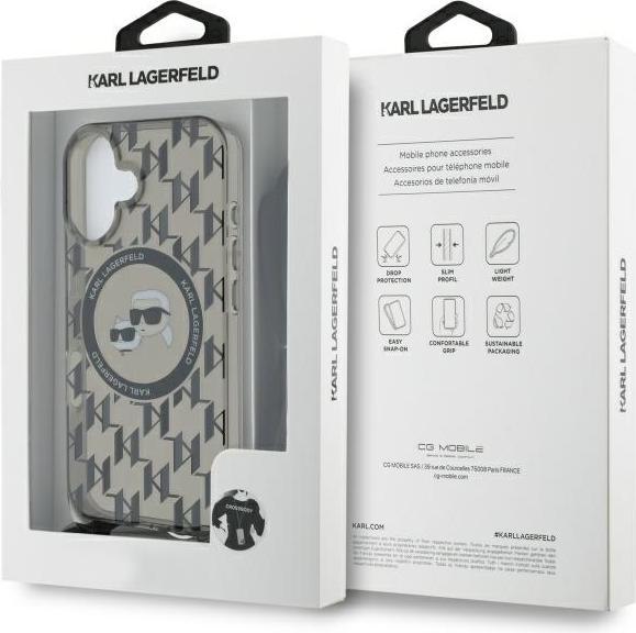 Actual product image Karl Lagerfeld KLHMP16SHCKCKLCK iPhone 16 6.1" czarny/black hardcase IML Crossbody Monogram Karl (Apple iPhone 16)