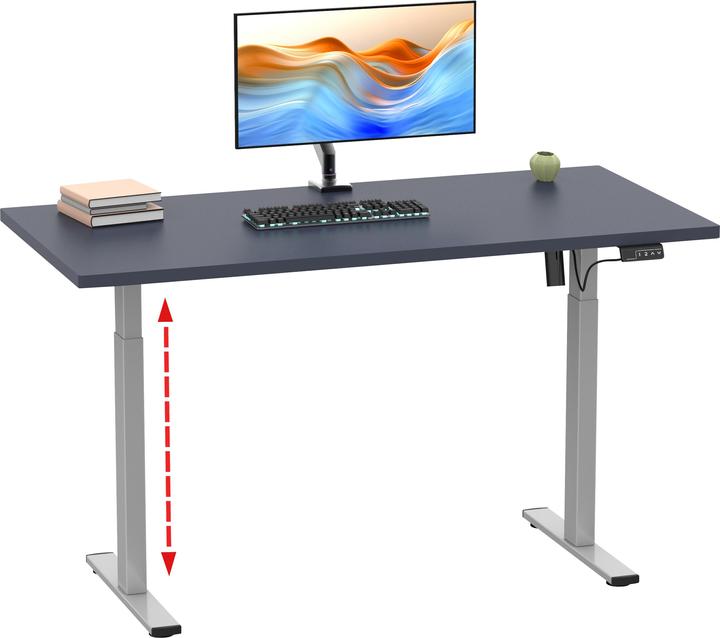 Produktbild VCM Schreibtisch verstellbar Lona 110x80 si (110 x 80 x 120 cm)
